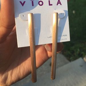 Rose Gold Long Bar Studs